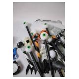 Lot of Halloween-Themed Lawn Stakes with Skulls and Eyes