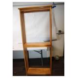 Tall Wooden Bookshelf with Open Slat Design