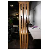 Tall Wooden Bookshelf with Open Slat Design