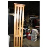 Tall Wooden Bookshelf with Open Slat Design