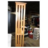 Tall Wooden Bookshelf with Open Slat Design