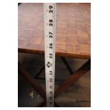 Set of 4 Folding TV Tray Tables with Woodgrain Pattern