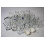 Collection of Assorted Clear Glass Jars and Tumblers