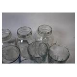 Collection of Assorted Clear Glass Jars and Tumblers