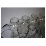Collection of Assorted Clear Glass Jars and Tumblers