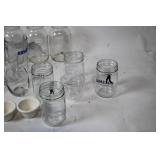 Collection of Assorted Clear Glass Jars and Tumblers