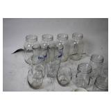 Collection of Assorted Clear Glass Jars and Tumblers