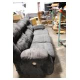Used Gray Reclining Sofa with Built-In USB Ports