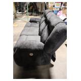 Used Gray Reclining Sofa with Built-In USB Ports