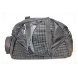 Black Quilted Gym Bag with Multiple Zippers