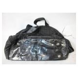 Black Quilted Gym Bag with Multiple Zippers