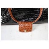 Samantha Brown Black Croc Embossed Travel Bag