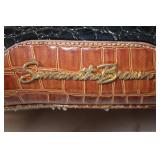 Samantha Brown Black Croc Embossed Travel Bag