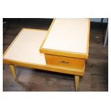 Mid-Century Modern Step End Table with Drawer