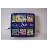 Regal 12 Game Set with Solid Wood Game Boards and Pieces