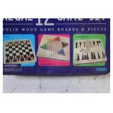 Regal 12 Game Set with Solid Wood Game Boards and Pieces