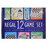 Regal 12 Game Set with Solid Wood Game Boards and Pieces