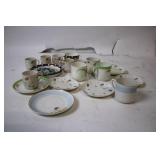 Vintage Set of 10 Floral Pattern Teacups and 8 Matching Saucers