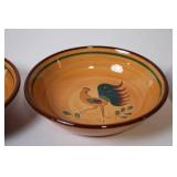 Set of 3 Pennsbury Pottery Rooster Design Bowls