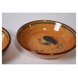 Set of 3 Pennsbury Pottery Rooster Design Bowls
