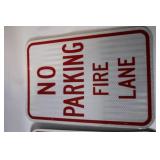 Set of 6 Metal No Parking Fire Lane and Anytime Signs
