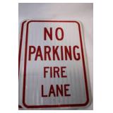 Set of 6 Metal No Parking Fire Lane and Anytime Signs