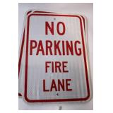 Set of 6 Metal No Parking Fire Lane and Anytime Signs