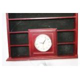 Wooden Display Rack with Clock and Assorted Golf Balls and Tees