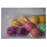 Wooden Display Rack with Clock and Assorted Golf Balls and Tees