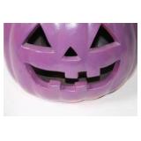 Large Purple Pumpkin Decoration with Happy Face Design