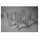 Crystal Pitcher and Set of 4 Glasses with Elegant Design