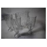 Crystal Pitcher and Set of 4 Glasses with Elegant Design