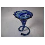 Elegant Swirled Glass Vase with Unique Spiral Base