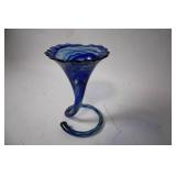 Elegant Swirled Glass Vase with Unique Spiral Base