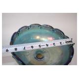 Vintage Iridescent Blue Carnival Glass Compote