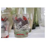 Vintage Glassware Collection with Mixed Colors and Patterns