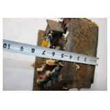 Vintage Nativity Scene with Stable and Figurines