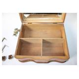 Vintage Jewelry Box with Assorted Costume Jewelry Collection