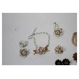 Vintage Jewelry Box with Assorted Costume Jewelry Collection