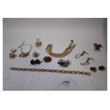 Vintage Jewelry Box with Assorted Costume Jewelry Collection