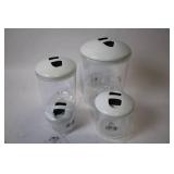 Set of 3 Clear Plastic Storage Containers with Lids