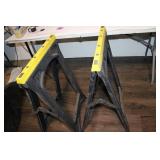 Pair of Folding Sawhorses with Yellow Top