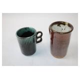 Pair of Handmade Ceramic Mugs with Unique Glaze