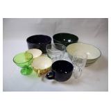 Collection of Assorted Bowls, Cups, and a Measuring Jug