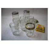 Set of 8 Vintage Mason Jars with Lids and Original Wide Mouth Lids Box