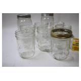Set of 8 Vintage Mason Jars with Lids and Original Wide Mouth Lids Box