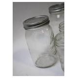 Set of 8 Vintage Mason Jars with Lids and Original Wide Mouth Lids Box