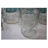 Set of 10 Vintage Ball Mason Jars with Lid Lifter