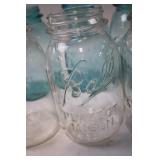 Set of 10 Vintage Ball Mason Jars with Lid Lifter