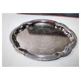 Set of 3 Elegant Oval Silver-Plated Trays